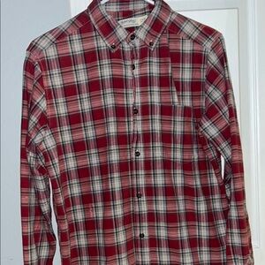Faded Glory Red and White Casual Button Down Shirt